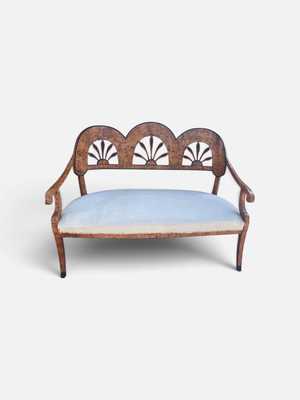 Austrian ore Russian settee ca.1820,burl poplar finer